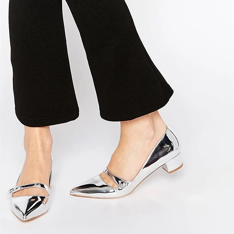 Женские туфли лодочки с острым носком на низком каблуке 3 см|Женские туфли| |