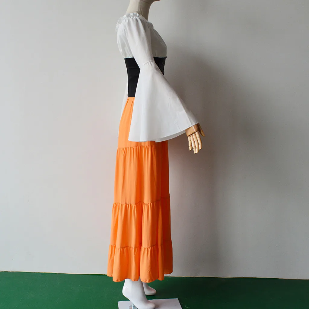 Женское платье в готическом стиле средневекового Ренессанса комбинированное