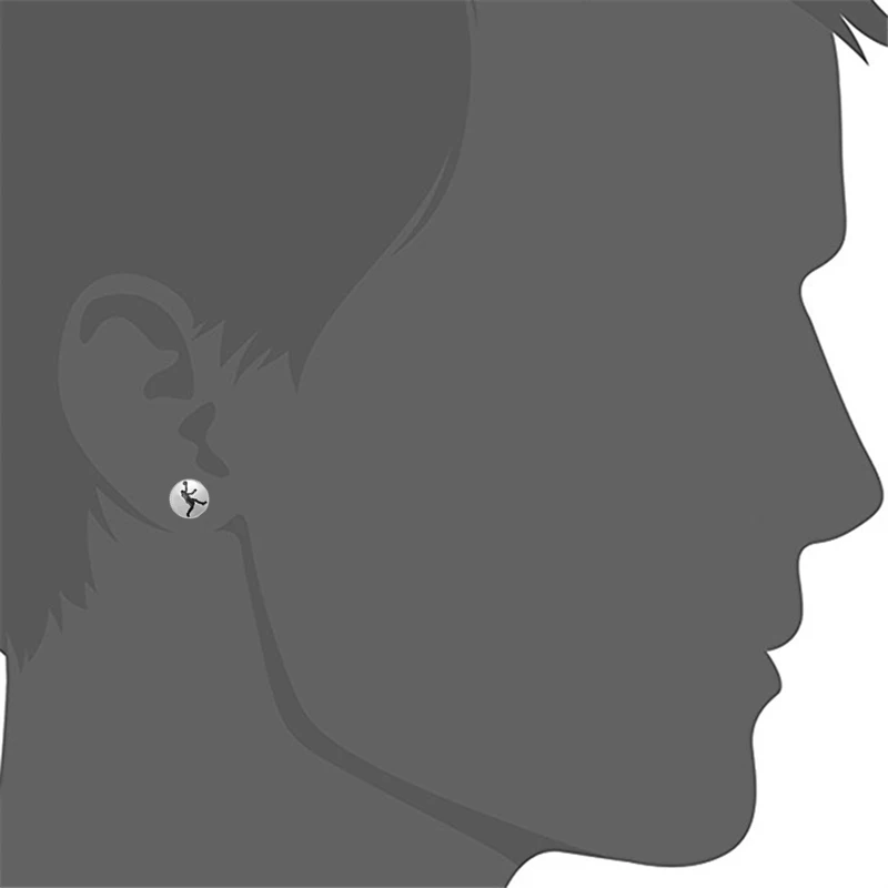 Баскетбольные серьги гвоздики с антиаллергенным покрытием 3 цвета спортивные