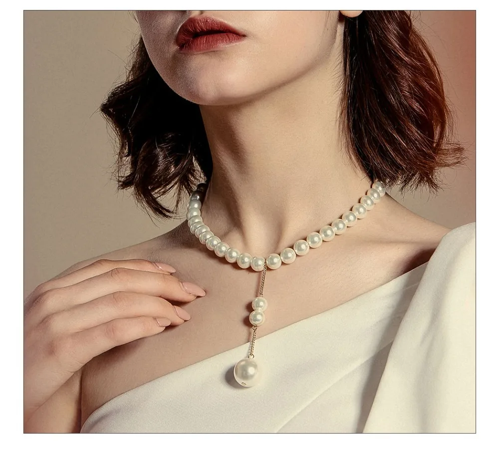 Viennois, новинка, круговое колье из искусственного жемчуга, ожерелье s для женщин, имитация жемчуга, круглый кулон, ожерелье, Трендовое украшение на воротник
