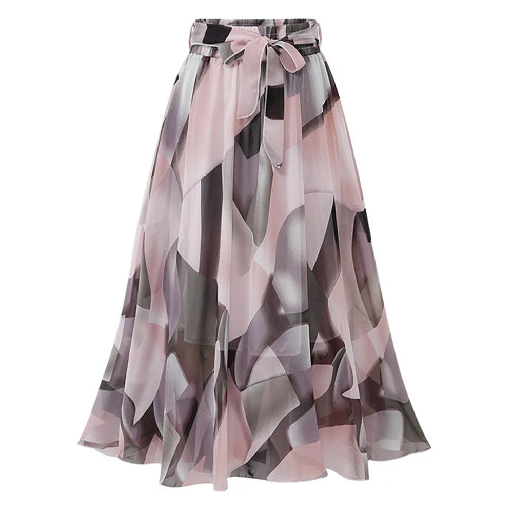 Женская шифоновая юбка до середины голени FTGSDLONG повседневная богемная Юбка со