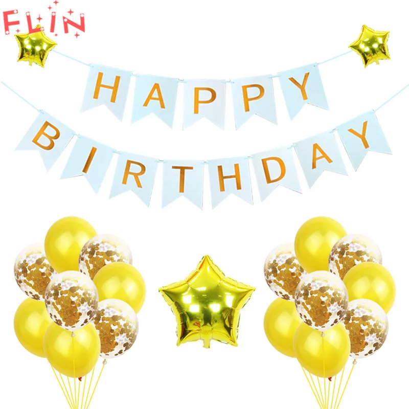 1 комплект конфетти надувной шар счастливый установлен на день рождения письмо