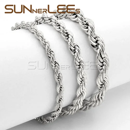 SUNNERLEES модные ювелирные изделия для мужчин и женщин подарок 4 мм ~ 7 розовое золото