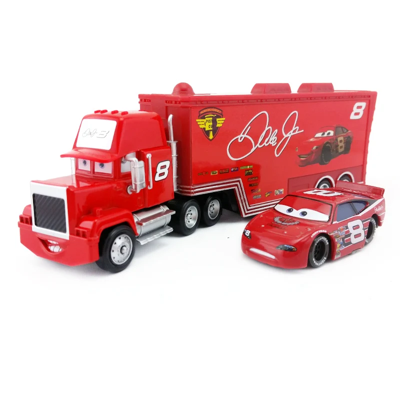 Disney Pixar Cars 2 шт./компл. Lightning McQueen Mack Uncle Truck The King Чико Хикс модель игрушечной машины 1:55 Свободные Новые дети мальчик подарок - Цвет: No.8 Mack Set