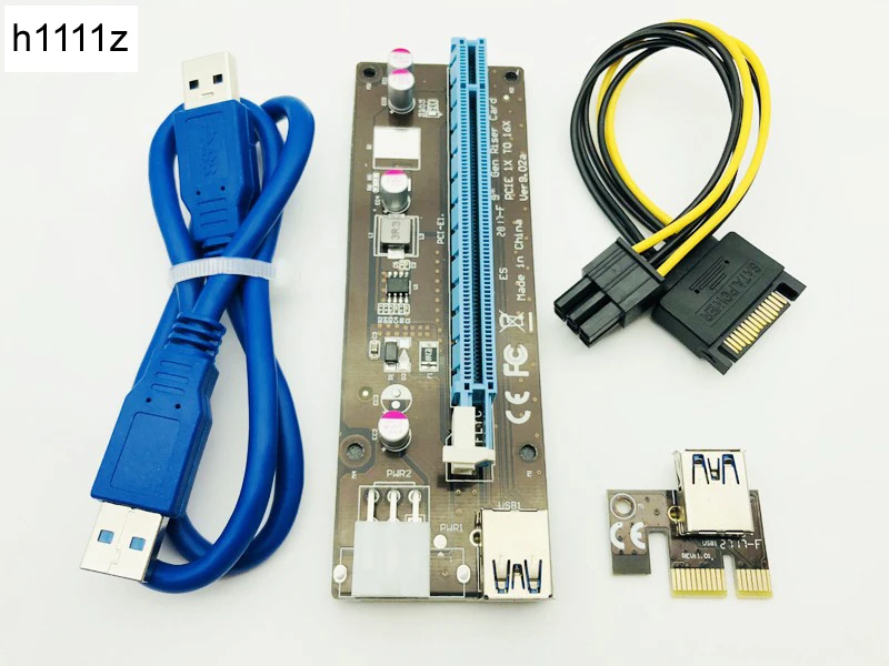 USB 3 0 PCI-E Express 1x к 16x удлинитель VER9.02 Riser адаптер карты SATA 15pin штекер 6pin кабель питания