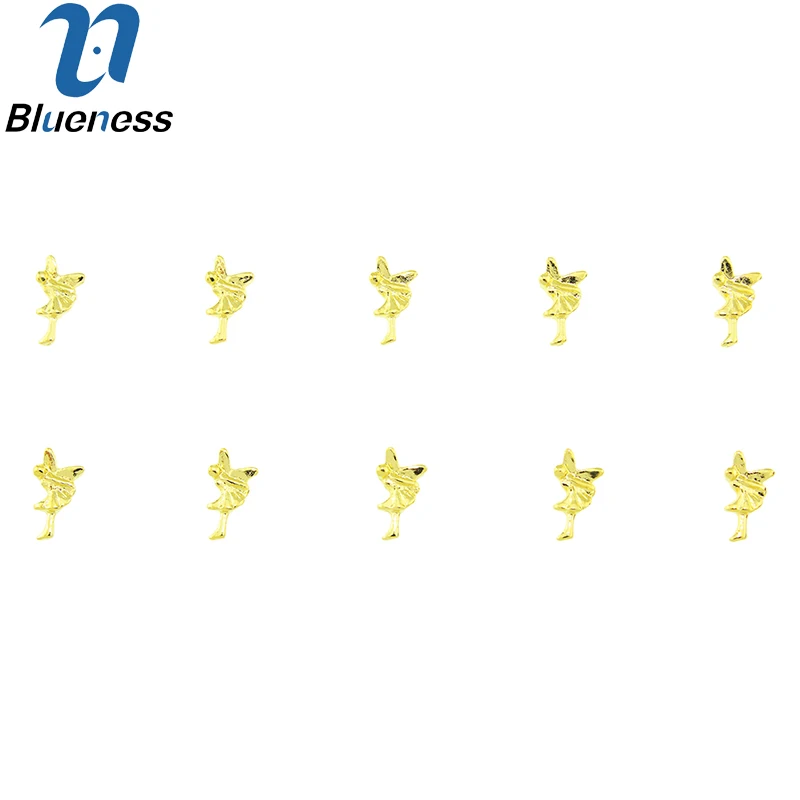 Blueness 10 шт./лот 3D Золотой сплав украшения для ногтей шпильки дизайн ангела