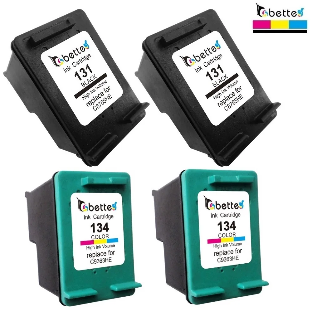 4PK Bette Замена чернильных картриджей для HP 131 134 Officejet 100 L411a L411b 150 H470 H470b H470wbt H470wf K7100