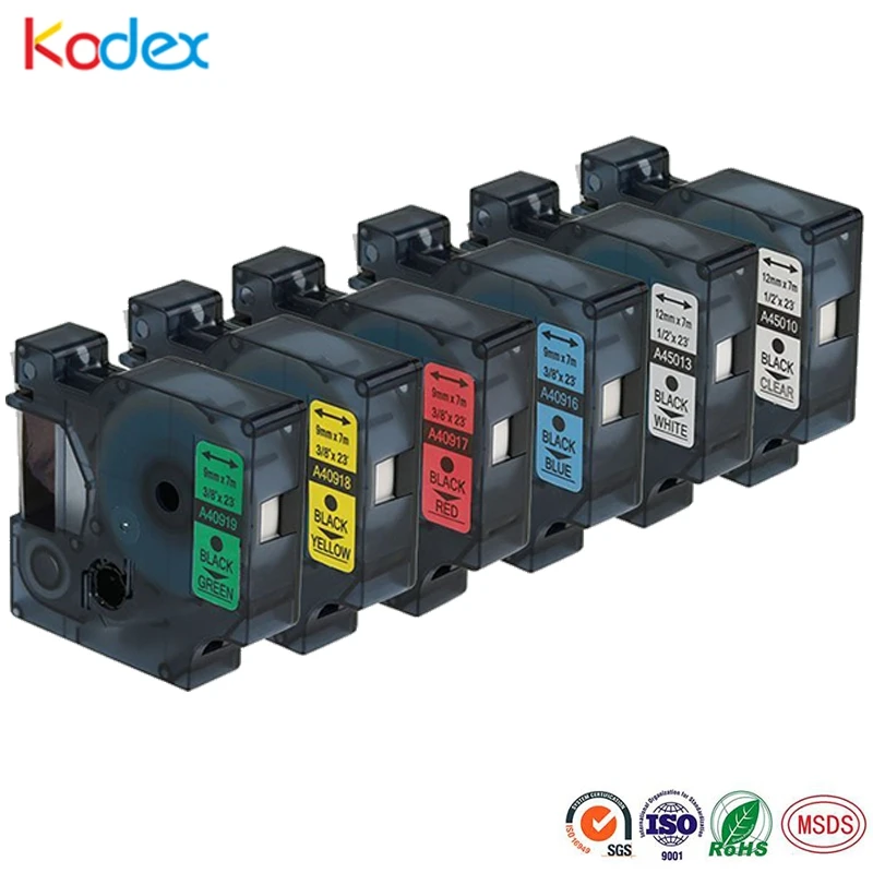 Kodex 6 шт. 40913 лента Dymo 9 мм прозрачная белая фотобумага D1 40910 40916 40917 40918 40919 ленты для