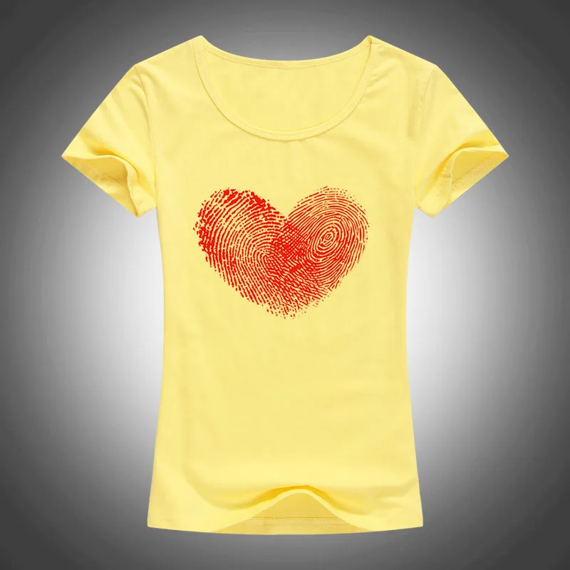 Женская футболка с принтом отпечатков пальцев из лайкры и хлопка | одежда
