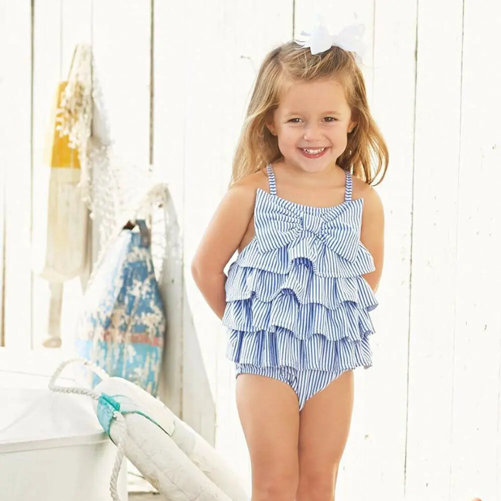 2019 брендовая летняя одежда для новорождённых детское платье девочек в полоску
