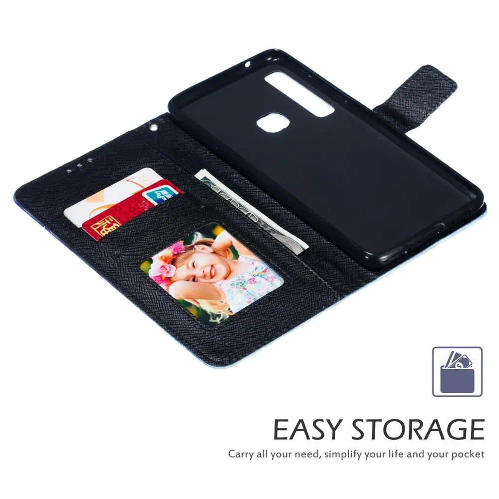 for Samsung J4 J6 Plus J3 J5 2017 A9 2019 A5 A6 A7 A8 2018 Note 9 3D color painting overturned smart bracket mobile phone case | Мобильные