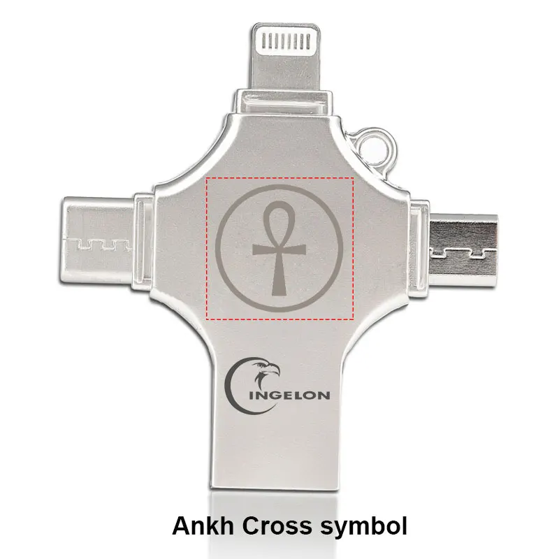 4in1 Plus Ankh Cross Ingelon USB Flash 16 г 32 г 64 г 128 г idragon Pendrive Memory Stick DIY Ankh Cross Unicorn DJMusic металлический usb флеш-накопитель для iphone - Цвет: 4in1 Plus Ankh Cross