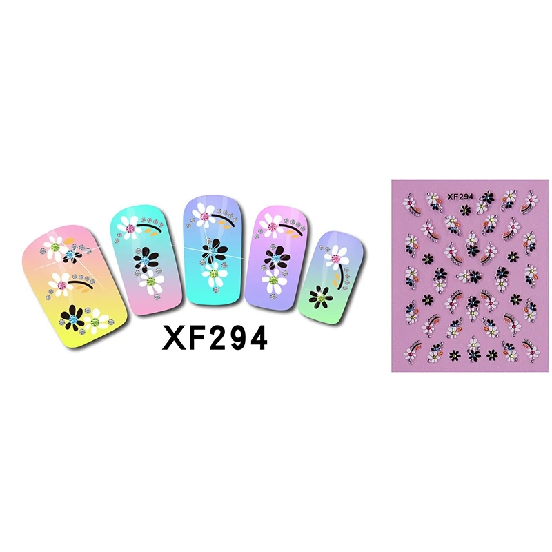 Mtssii Beautiful Nail Sticker Flowers and Cute Animals 3D Art Stickers Water Transfer Manicure Decals DIY Accessories | Красота и