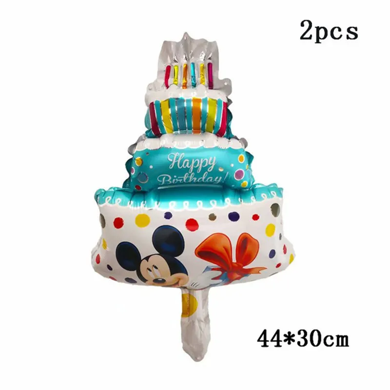 2pcs 114 см гигантский шар Микки и Минни Маус из фольги, украшения для вечеринки на день рождения, Детские вечерние принадлежности, игрушки-дудочки - Цвет: 2pcs