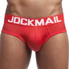 JOCKMAIL, Сетчатое мужское бикини, гей нижнее белье, сексуальные мужские трусы-бикини, cuecas calzoncillos hombre, одноцветные мужские трусики