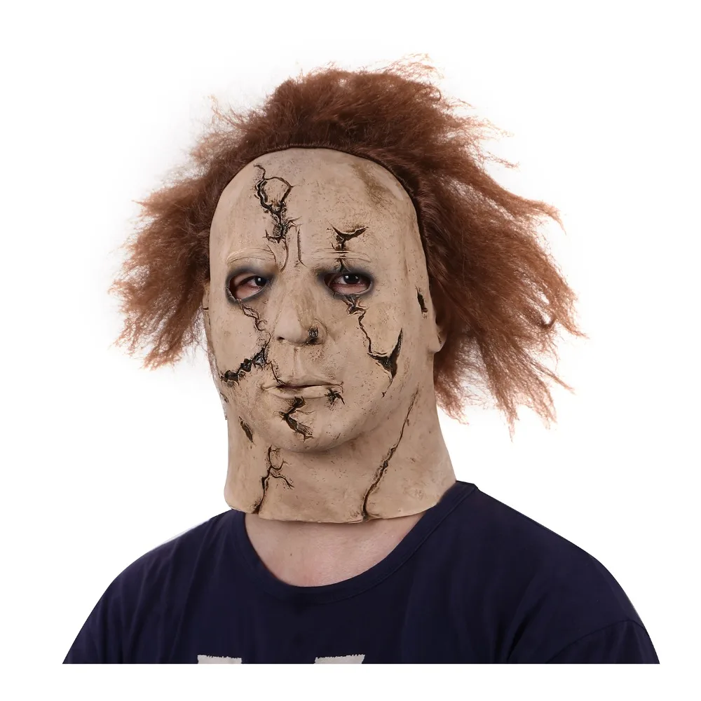 Men's Decaying Mask with Hair Tricky Horror Grimace Ghost Zombie Halloween Scary Clown Joker Costume | Дом и сад