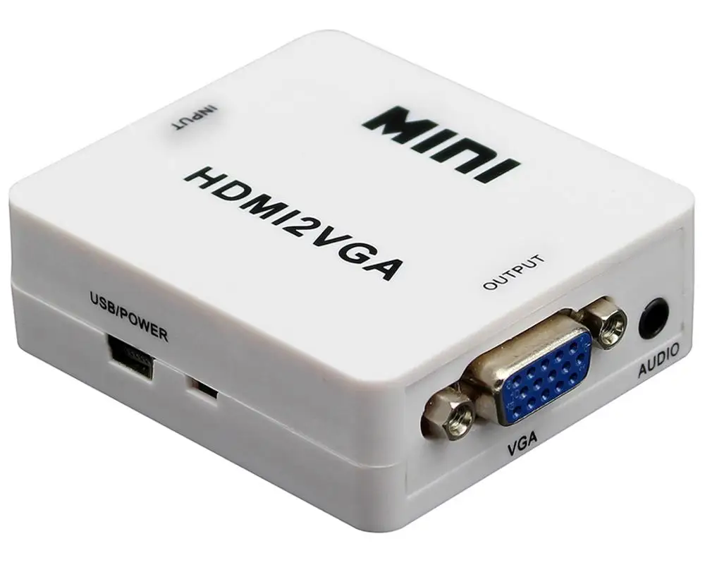 Преобразователь HDMI в VGA аудио адаптер мини-преобразователь Аудио и видео 1080P HDMI2VGA