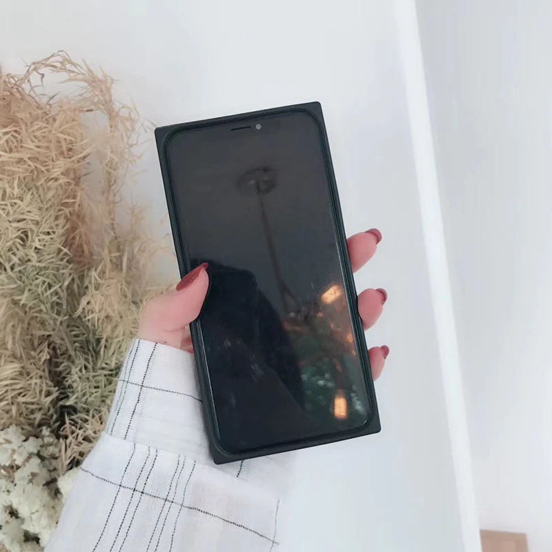 Для iphone 7 8 Blue Ray Стекло квадратный чехол для телефона X 6 плюс Роскошный Глянцевый