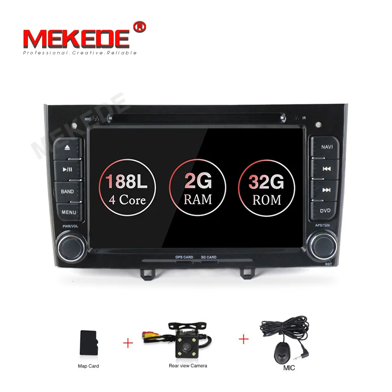 add camera 2 ГБ+ 32 ГБ android 9,1 Автомобильный gps dvd-плеер для peugeot 308 2009- с 2 Гб+ 32 Гб wifi BT SWC canbus - Цвет: add camera