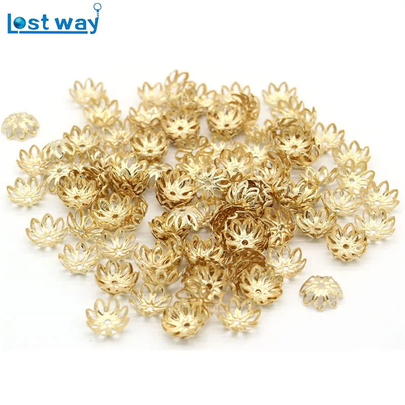 150 шт./лот посеребренные бусины разделители в форме лепестков цветов шармы из