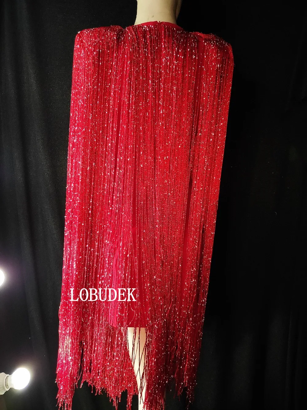 Fashion Long Tassels Crystals Dress Women Singer Concert Stage Costume Sexy Fringes Party Dance Performance Clothing | Женская одежда