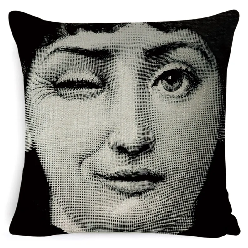 Fornasetti женский чехол для подушки для лица Европейский Винтажный Стильный чехол для подушки диван автомобильное домашнее сиденье Decora льняная бежевая наволочка 45*45 см