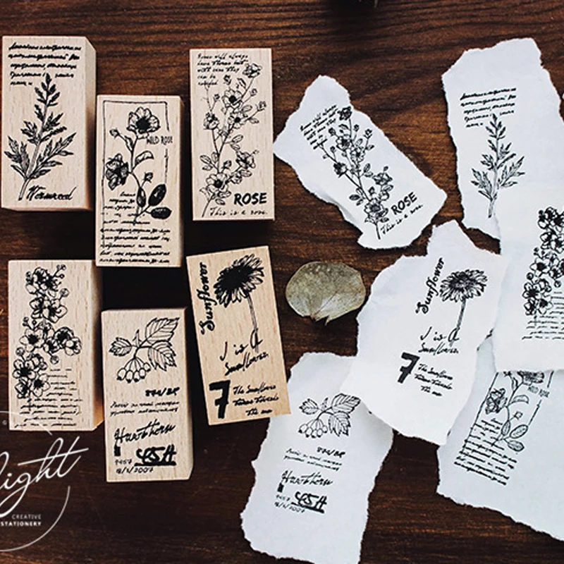 1 шт. цветок серии листья завод деревянный Резиновый Штамп Дети DIY ручной скрапбук