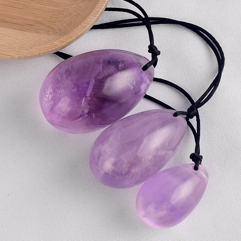 Yoni набор яиц для массажа с натуральным аметистом и нефритовая Массажная камень