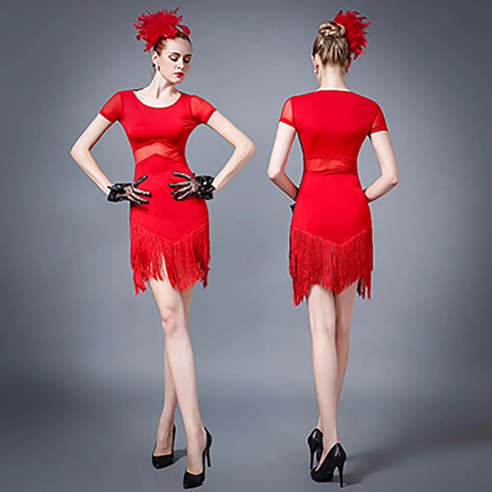 Горячая Распродажа платья для латиноамериканских танцев дам черный цвет размер