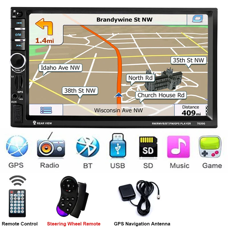 D-Player Steering 2Din gps камера заднего вида Центральная Multimidia 2 Din 7 ''Bluetooth MP5 MP3 музыкальный видео плеер Мультимедиа Радио авторадио Зеркало Ссылка - Цвет: D-Player Steering