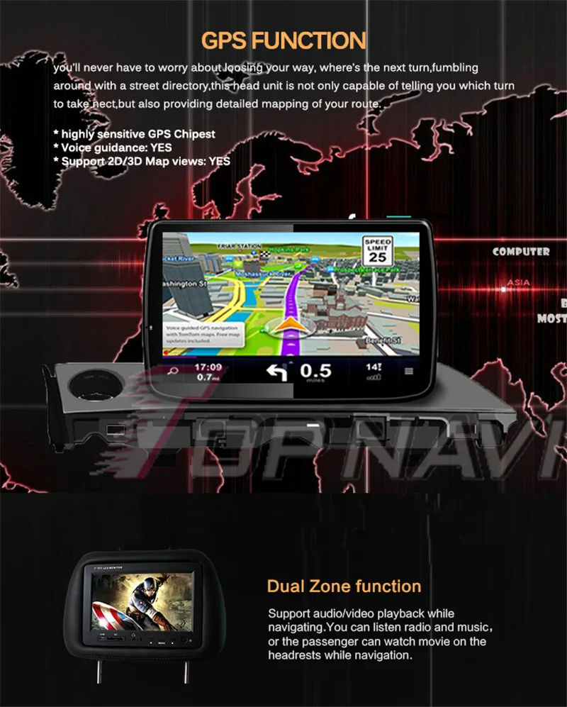 Проигрыватель для авто для Mazda 6 ATENZA Android 8,1 Topnavi авто мультимедиа 1024*600 Buit-in 32G джойстик Восьмиядерный видео