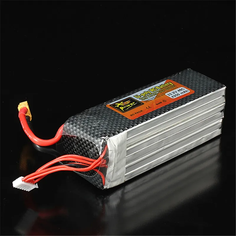 Высокое качество перезаряжаемая ZOP мощность 22 2 в 4200 мАч 6S 45C Lipo батарея XT60 вилка с