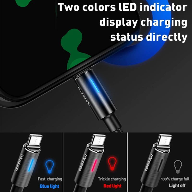 Mcdodo Micro USB кабель 2A для samsung Galaxy S7 Xiaomi huawei QC 3,0 Быстрая зарядка автоматическое отключение Зарядное устройство USB кабель для передачи данных