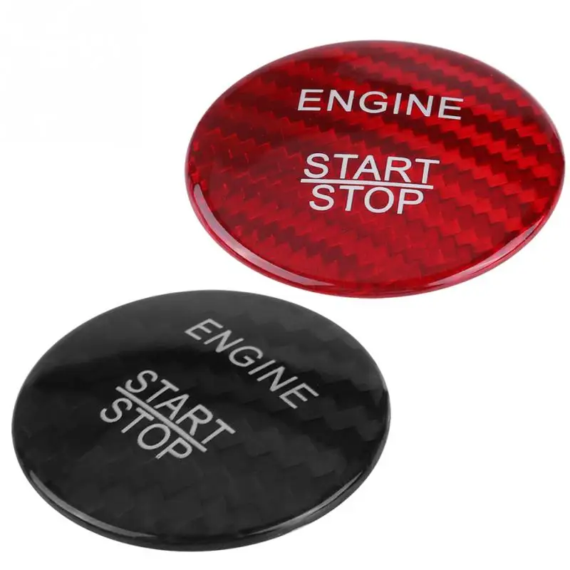 Красная/черная крышка кнопки запуска двигателя из углеродного волокна для Mercedes