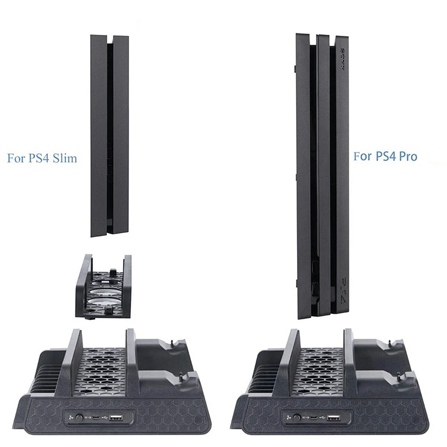 Вертикальный охлаждающий вентилятор PS 4/Slim/PRO двойной контроллер зарядное