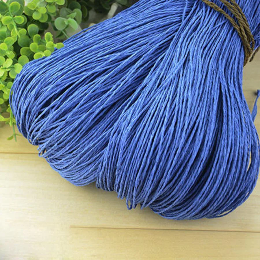 navy blue 500 г/лот, пряжа для вязания, рафия, пряжа для рукоделия, поставщик, ручная работа, соломенная шляпа для женщин, Солнцезащитная шапка, Fio материал, поставщик - Цвет: navy blue