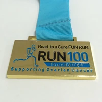 custom running medal with custom design engraved and in soft enamel with custom logo with medal ribbon 100pcs