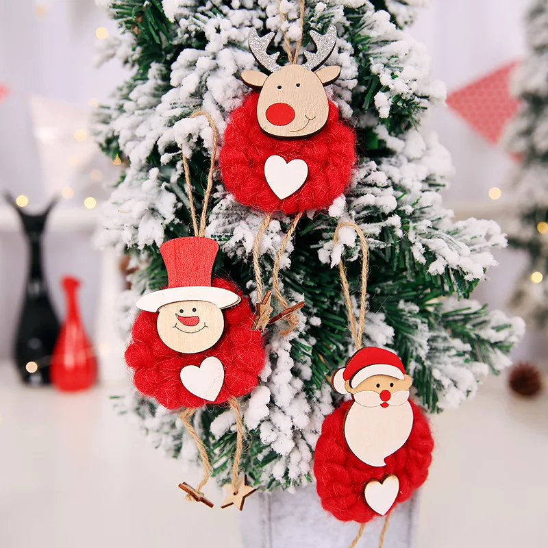 3 шт./компл. Xmas висит Подвески Сердце Дед Мороз Снеговик олень кукла украшение