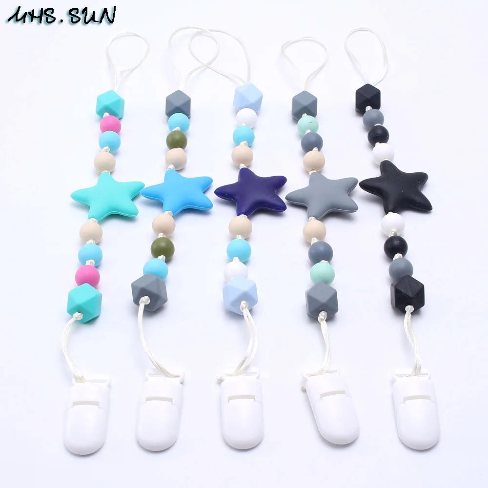 MHS.SUN новейшая Детская Соска с зажимом цепочка пищевое качество прорезыватель