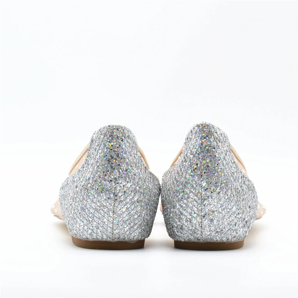 Buono Scarpe/Женская обувь с острым носком на каблуке, украшенная стразами; модная обувь серебристого цвета; туфли-лодочки на высоком каблуке; роскошные свадебные туфли для вечеринки