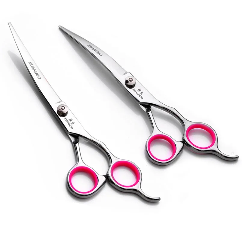 Professional Dog Pet Grooming Scissors Straight Thinning Curved Shears Cat for Groomer Hair Cutting 6/6.5/7 Inch Scissoors|Расчески для
