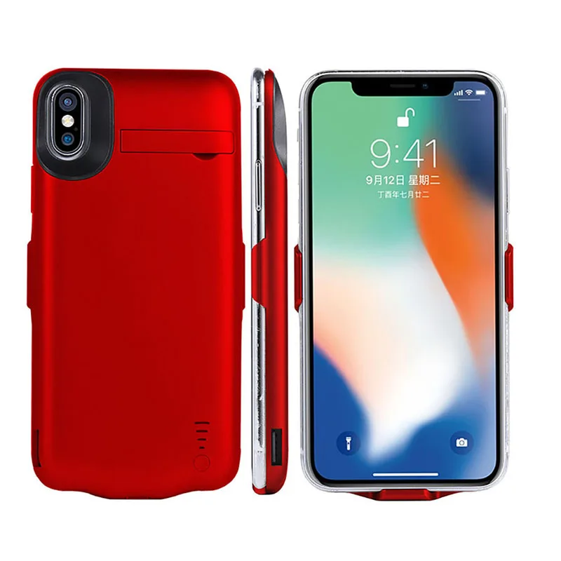 Тонкий чехол для зарядного устройства iPhone X XS 5500 мАч внешний аккумулятор зарядный