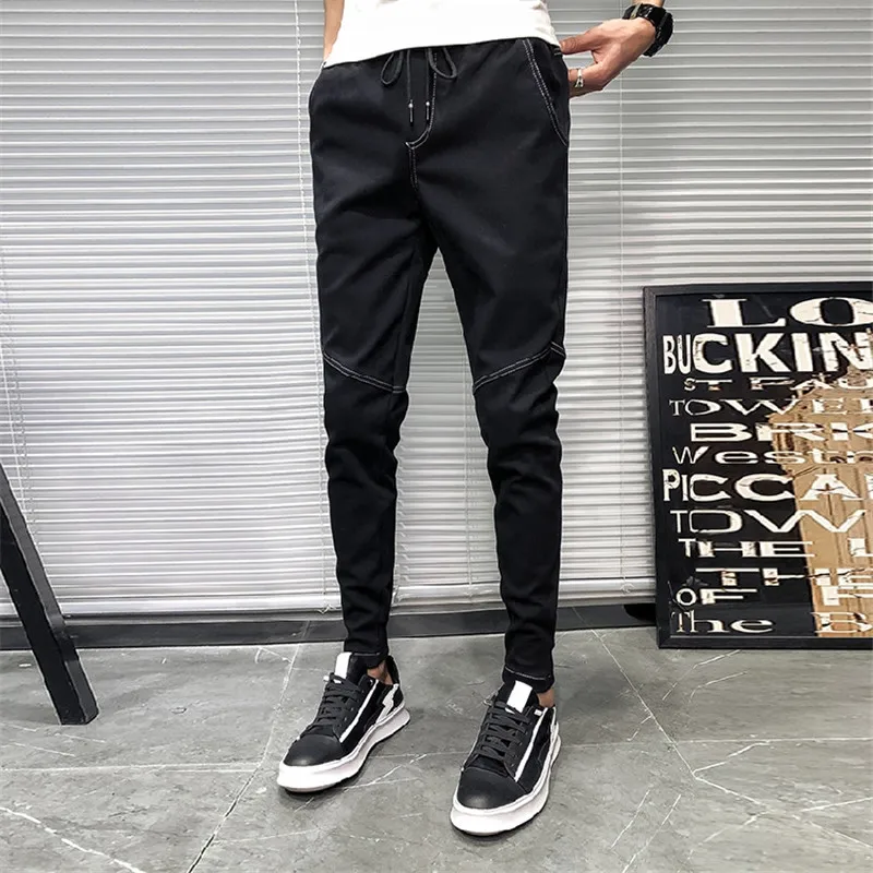 

Spring and Summer New Fashion Wild Overalls Korean Micro-elastic Harem Pants Casual Comfortable Jeans