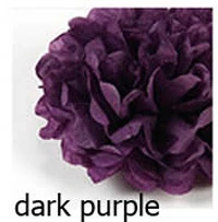 Dark purple 1 шт. большой Размеры тканевый помпон 12/14/16 дюймов в европейском и американском стиле; праздничное свадебное украшение цветочные шары из бумаги DIY Бумага Pom Poms ZY151 - Цвет: Dark purple