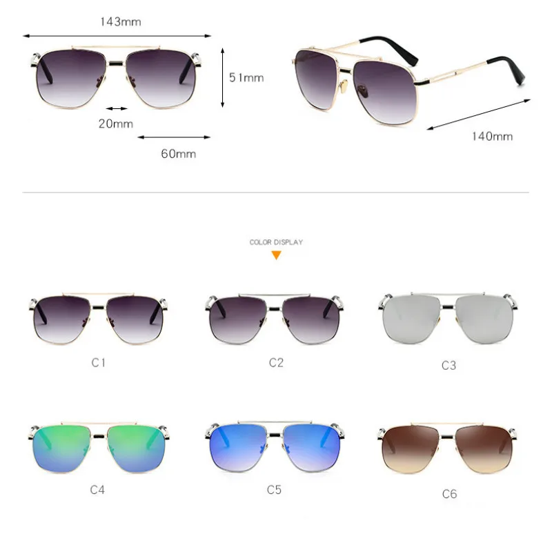 

Retro Luxury Designer Mirror Sunglasses Men Women Vintage Style Square Driving Sun Glasses Quality Brand UV Protection Eyewear