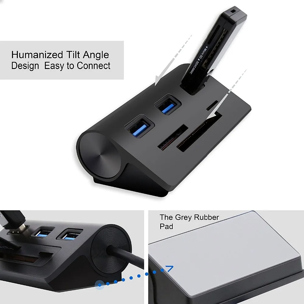 USB 3,0 концентратор с 3 слотами кардридер usb разветвитель для SD/Micro SD/CF/TF карты для ноутбука computador компьютерные аксессуары