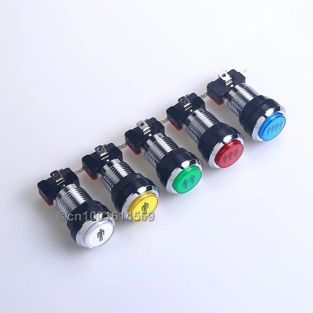 Набор кнопок для игроков Easyget старт аркады детали сделай сам 1P 2P 3P 4P серебристая