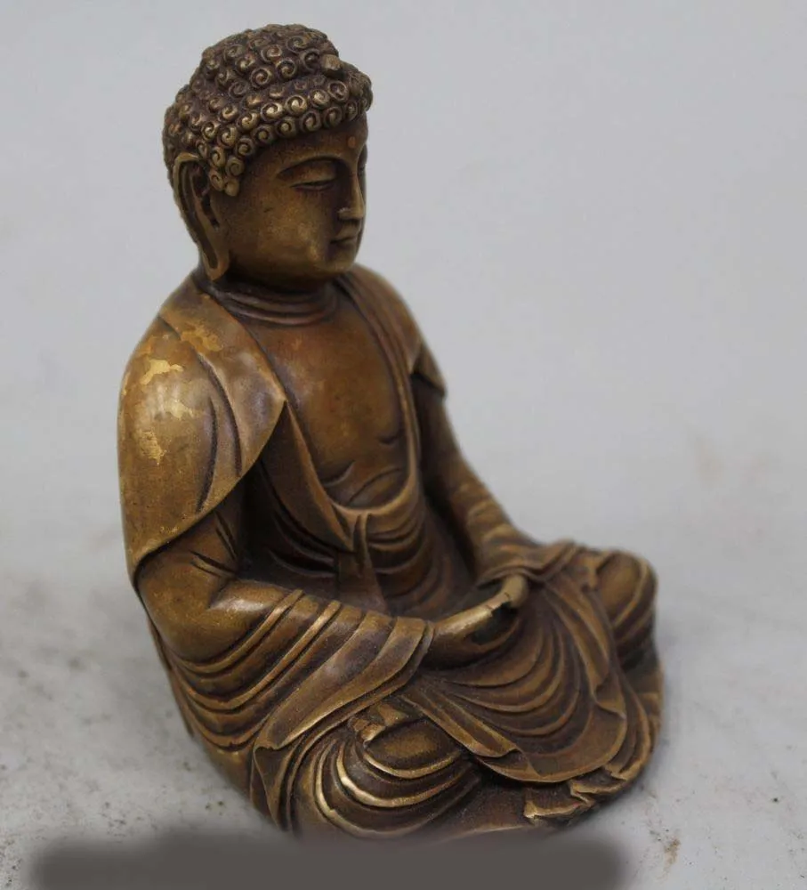 SCY 4 &quotТибет Буддизм Бронзовый Сиденья Шакьямуни Будда Амитабха Статуя | Дом и сад