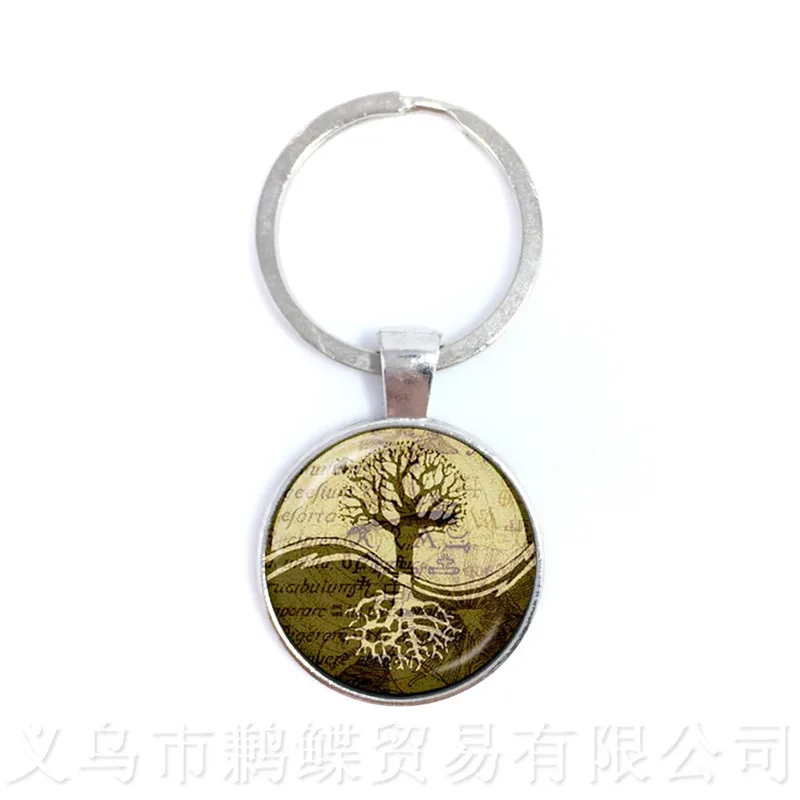 

Yin Yang Keychains Ying Yang Pendant Magic Sign Zen Keyring Glass Cabochon Tree Of Life Keyholder For Men Women Girl Gift