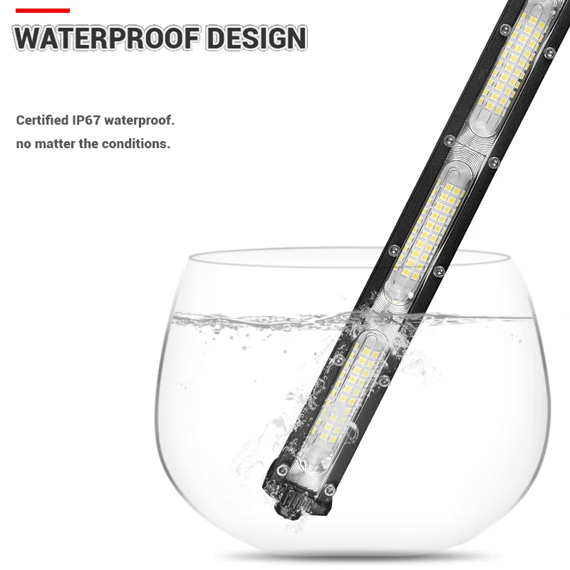 7 13 inch 20 40 Leds Ultra Slim single Row Led Work Light Bar white flood beam For 4X4 Truck ATV UTV Off Road Driving Fog Lights
